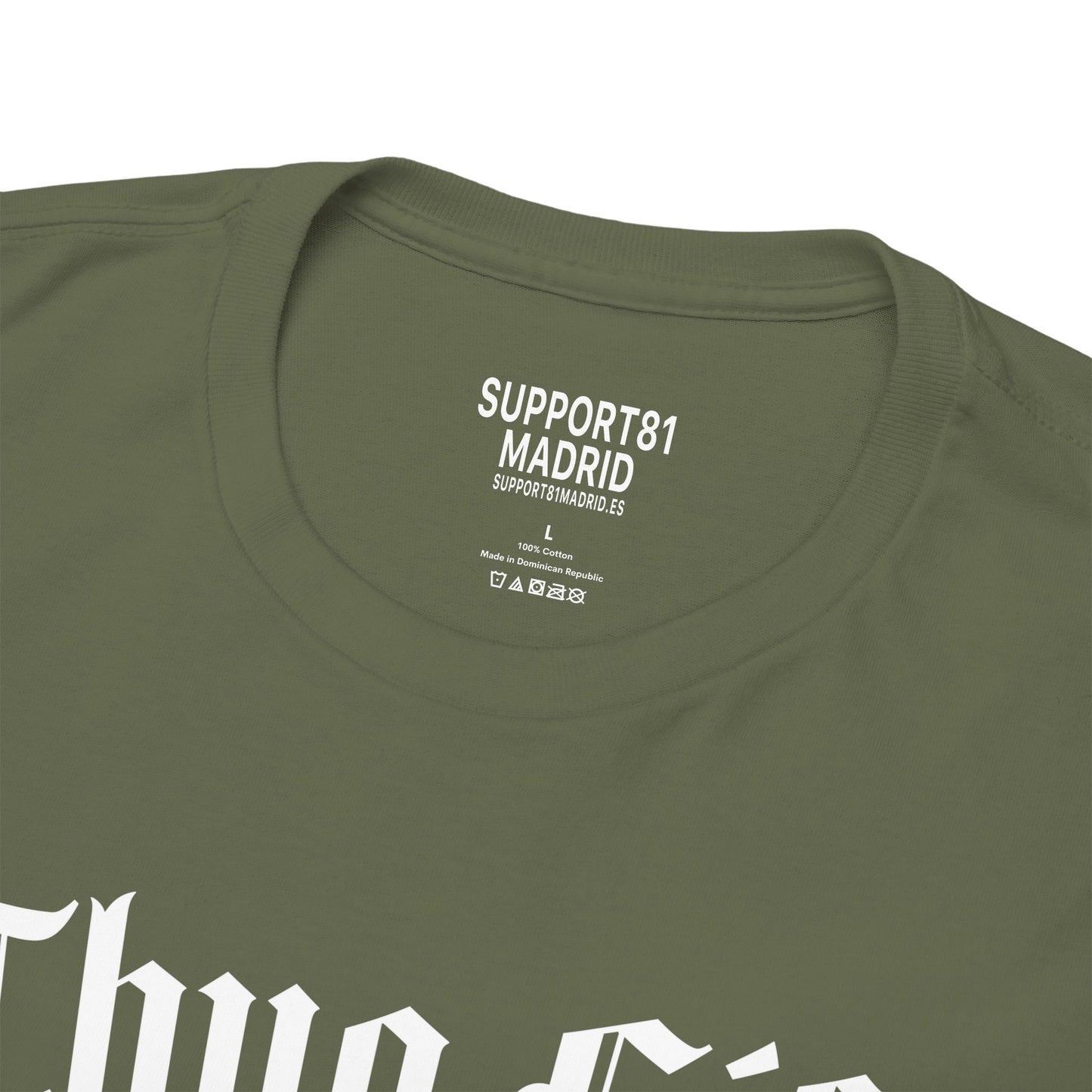 Military Green Label View T-Shirt Support 81 Madrid "Th_g Life" Streetwear Motorcycle Tee
