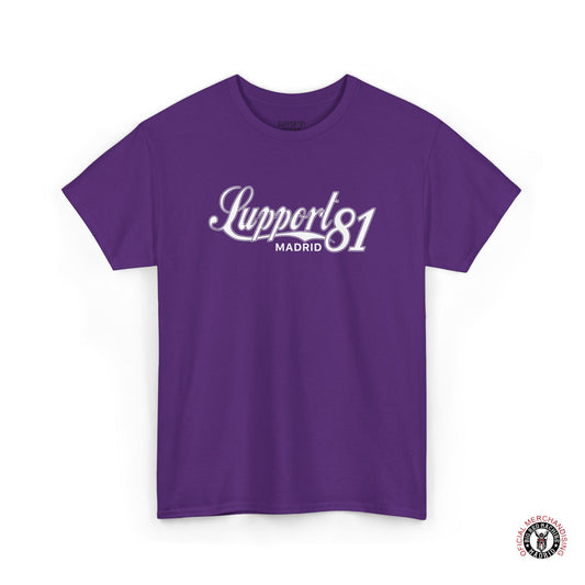 Support 81 Madrid T-Shirt White Vintage Graphic Tee - Casual Streetwear Clothing Purple Shirt