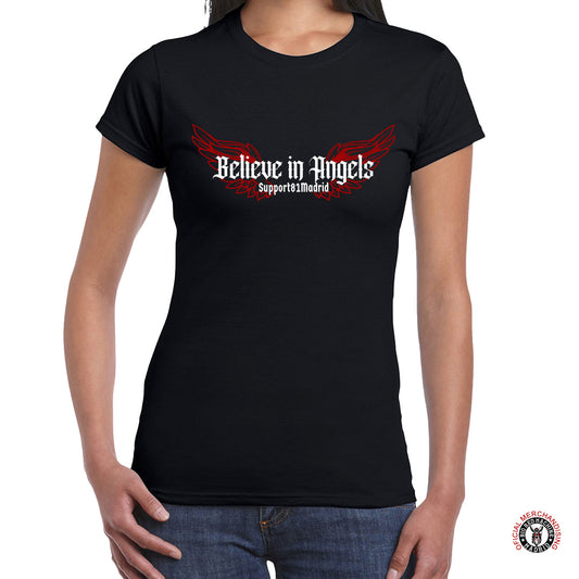 Believe in Angels Red And White – Camiseta Premium Mujer Support 81 Madrid
