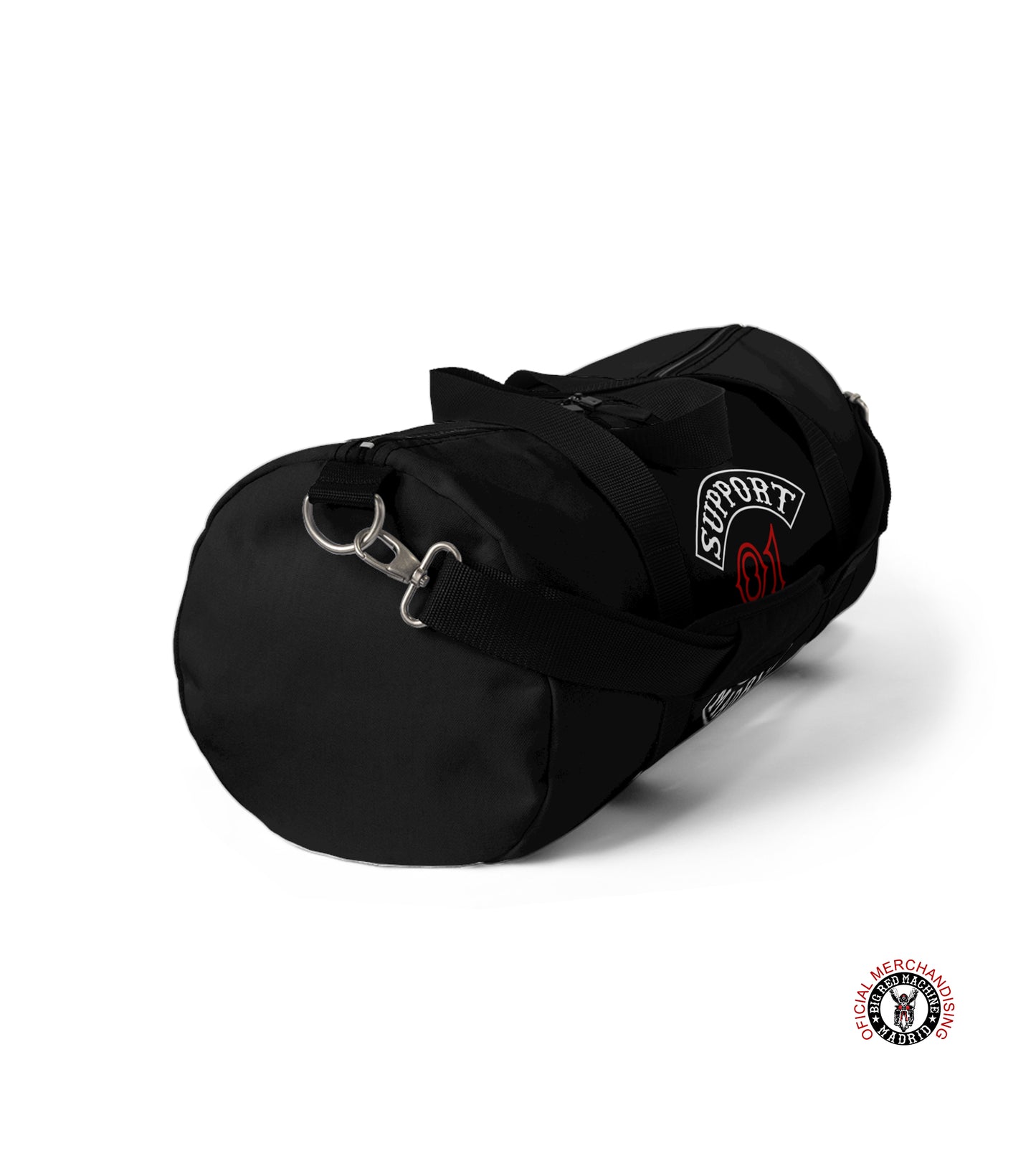 Support 81 Large Duffel Bag for Travel, Support 81 Patch Design, Gym Duffel Bag, Biker Travel Bag, Black Duffel Bags