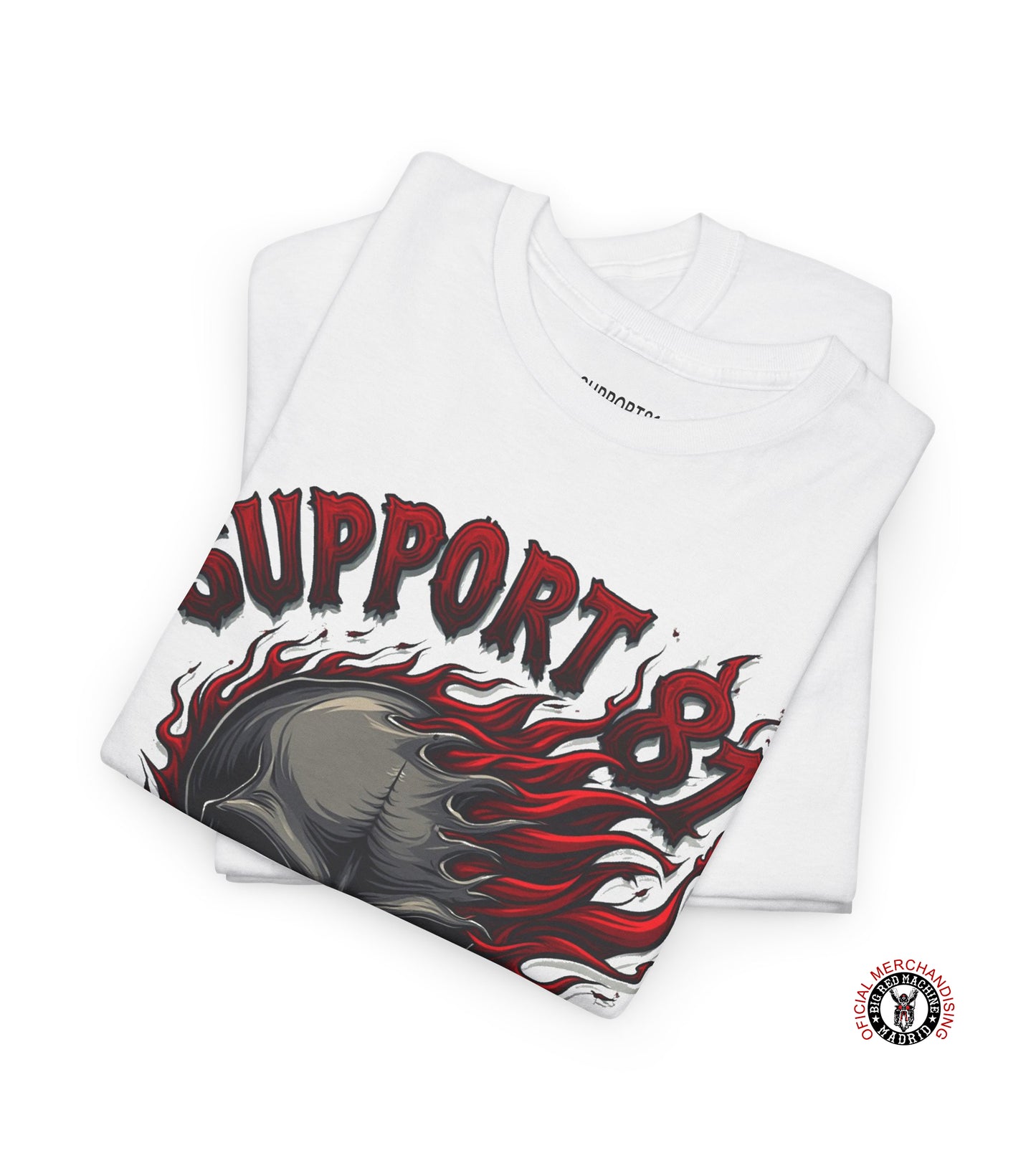 Support 81 Madrid Flaming Skull T-Shirt - Motorcycle Club Support 81 Style