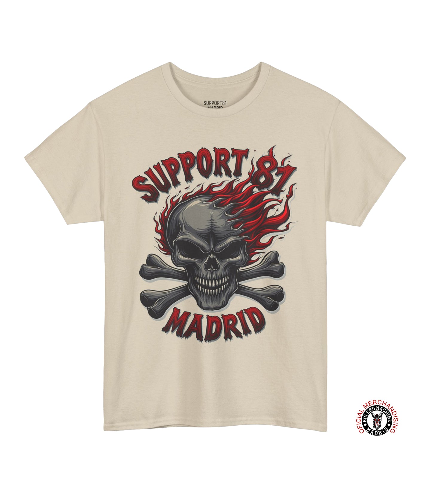 Sand Support 81 Madrid Flaming Skull T-Shirt for men