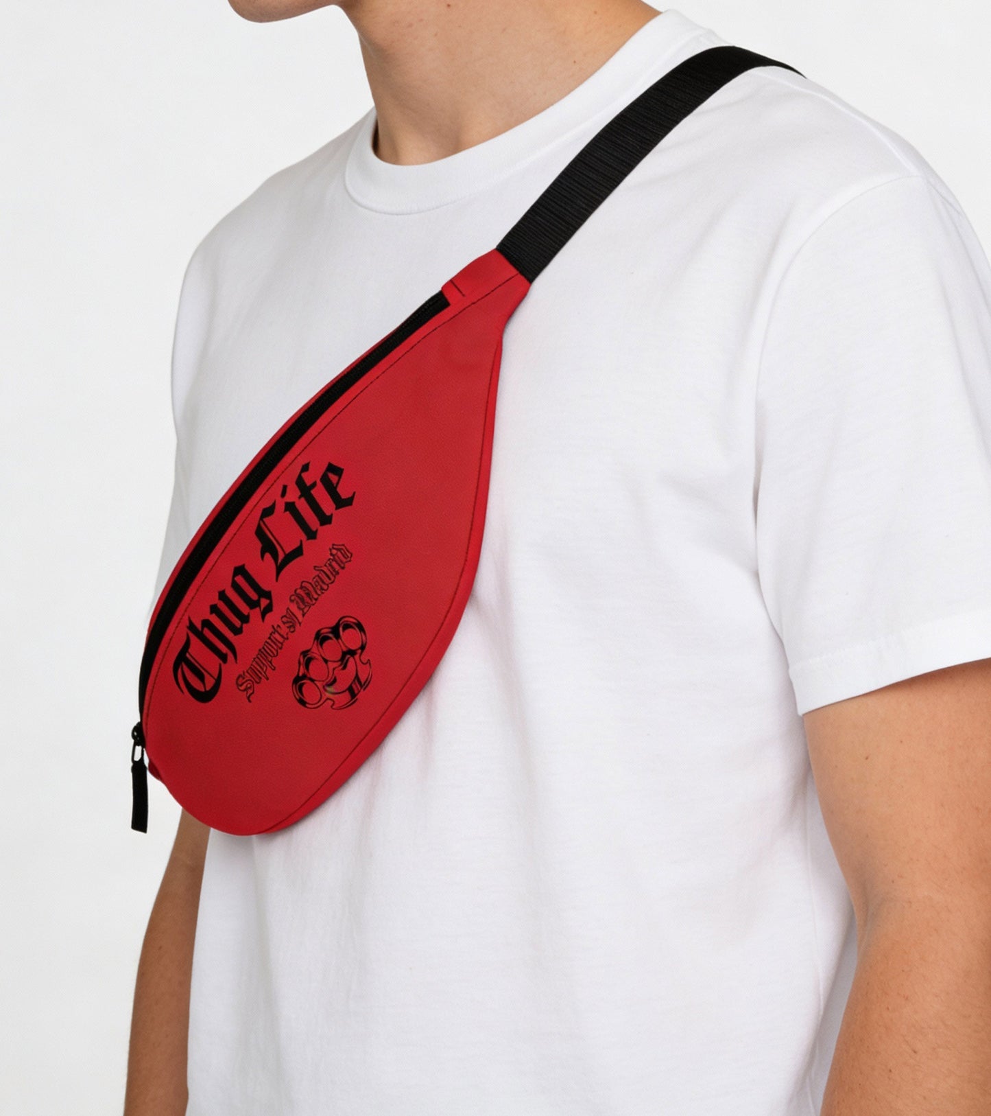 Support 81 Fanny Pack Dark Red | 2 Pocket Urban Waist Bag | Black Design | Riñoneras