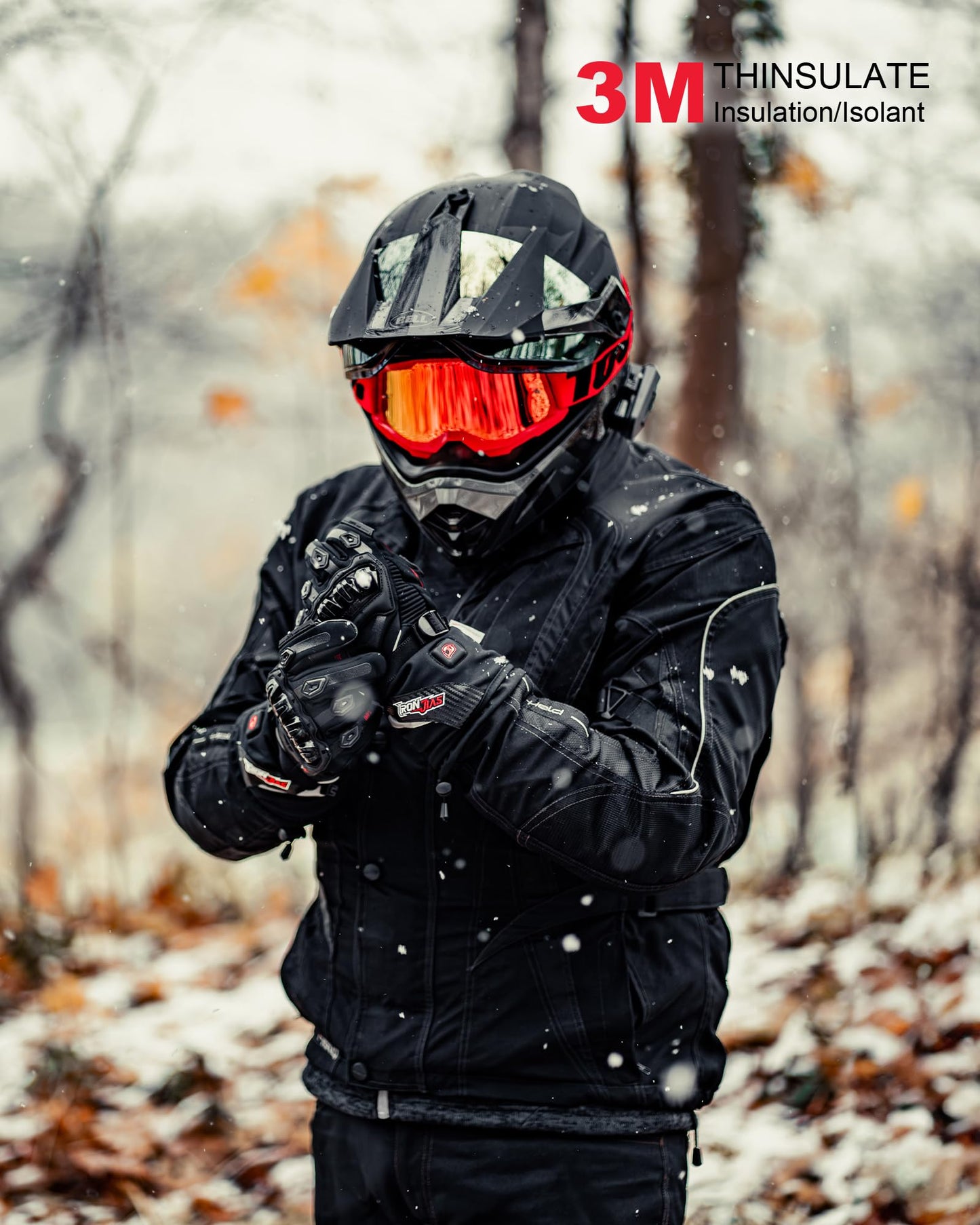 IRON JIA'S Guantes Calefactables Moto Invierno Hombre Nuevo 2025 Puerto de Carga USB de 3000mAh Cable de Carga 2 en 1 Pantalla Táctil Impermeable y Cortavientos Ciclismo Senderismo Esquí XL