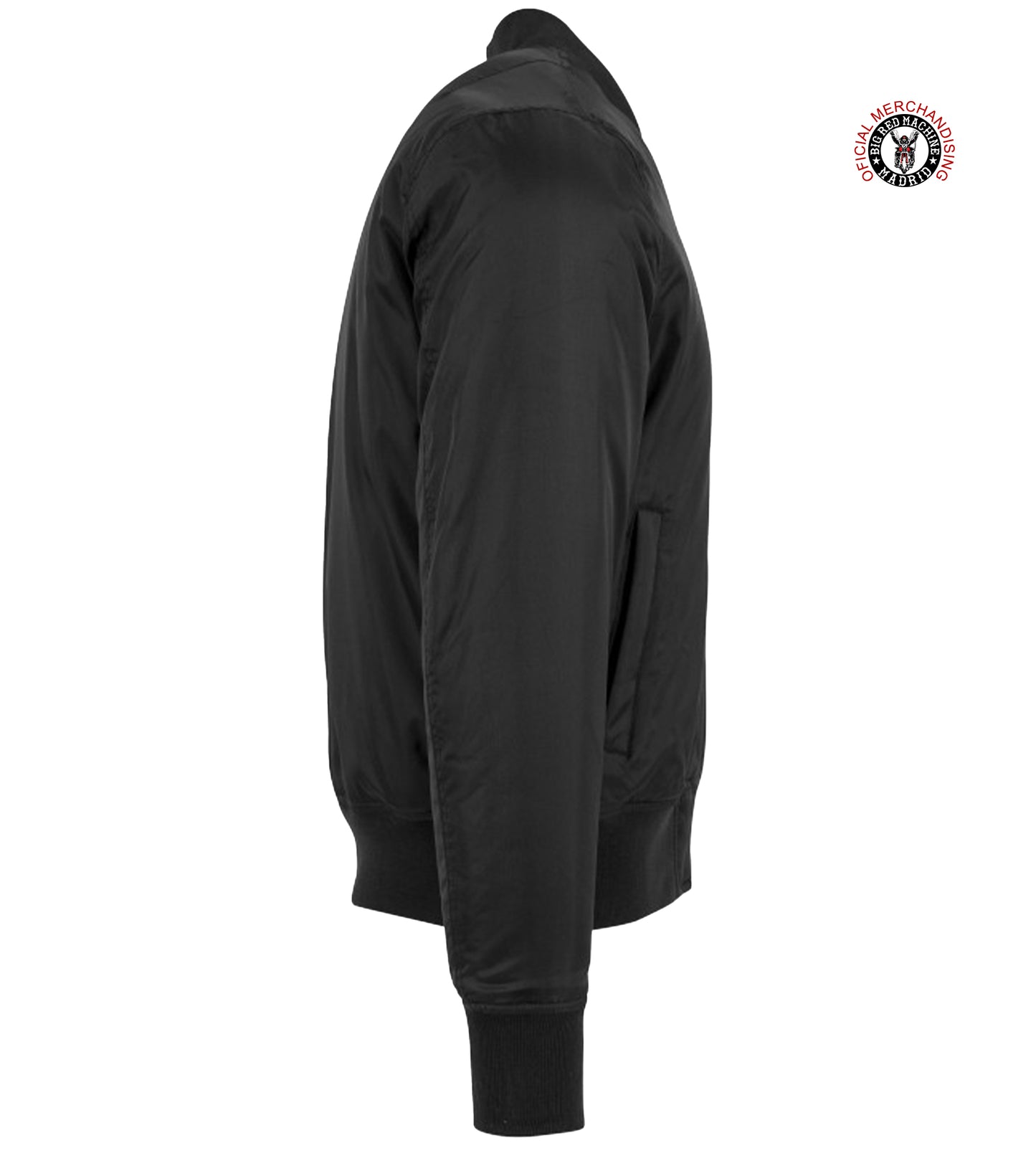 Chaqueta bomber de invierno con bordado de Patch Support 81 en rojo y blanco
