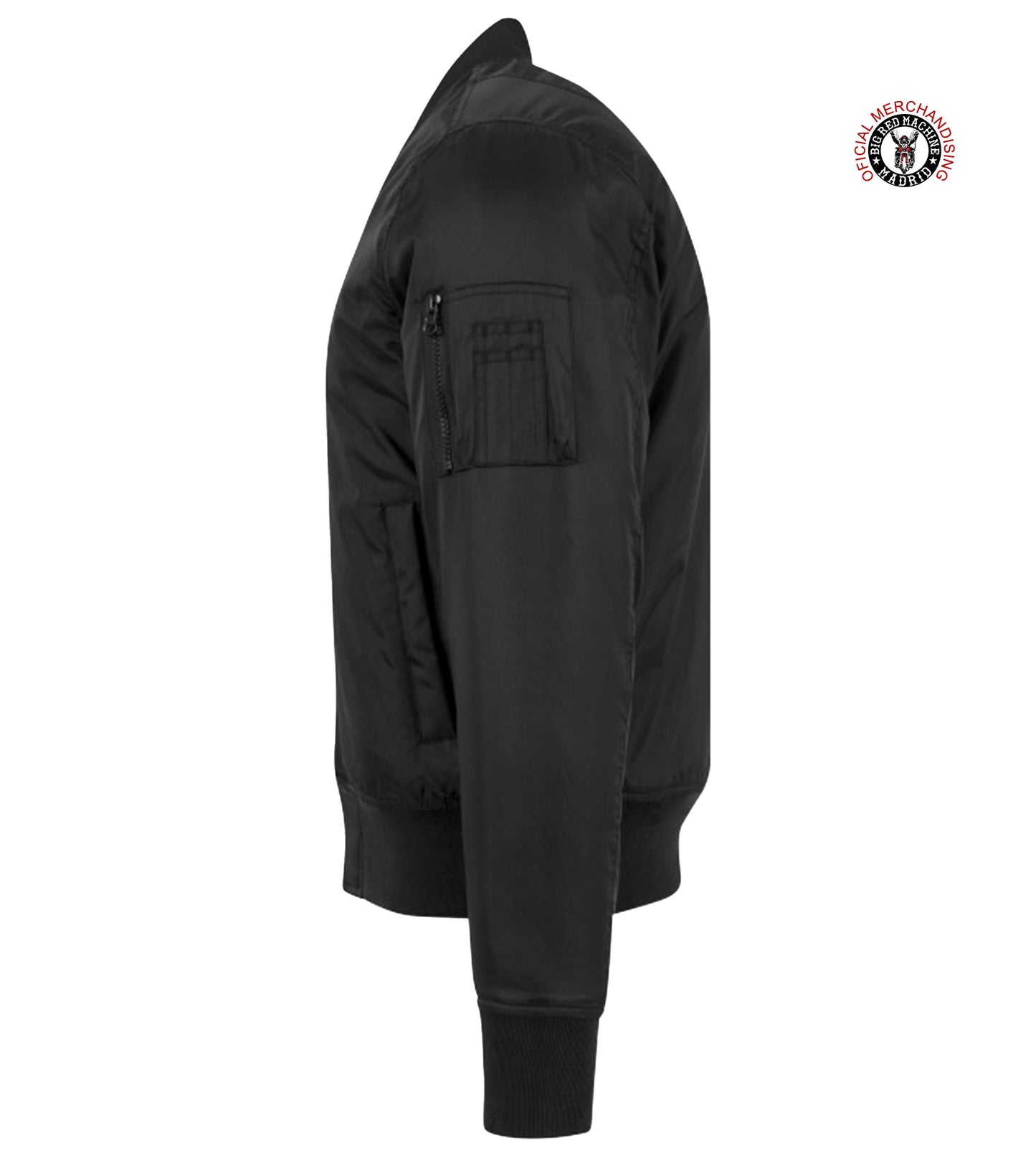 Chaqueta bomber de invierno con bordado de Patch Support 81 en rojo y blanco