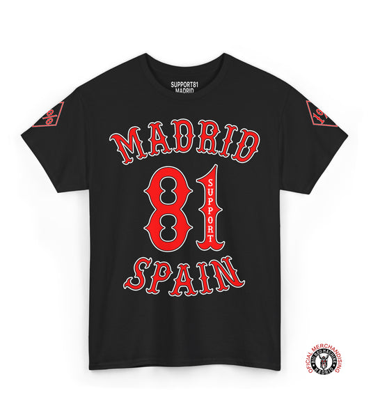Madrid Support 81 Spain Heavy Cotton T-Shirt, MC Style And Biker Shirt, Motorcycle Apparel, Motorcycle Club Tee, 81 T-Shirt Gift, Harley Tee