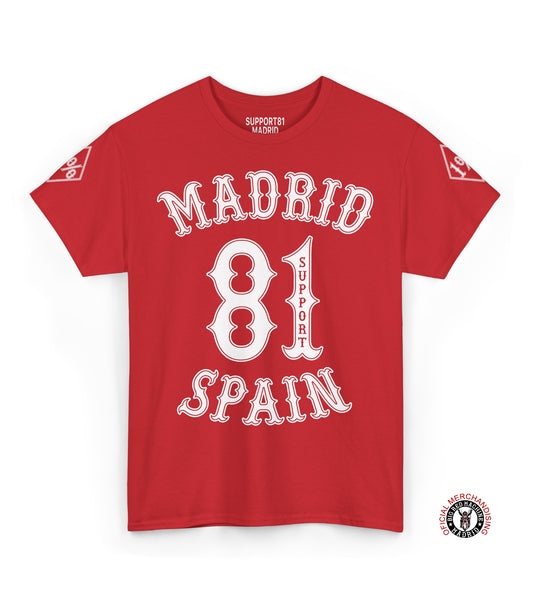 Madrid Support 81 Spain Heavy Cotton T-Shirt, MC Style And Biker Shirt, Motorcycle Apparel, Motorcycle Club Tee, 81 T-Shirt Gift, Harley Tee