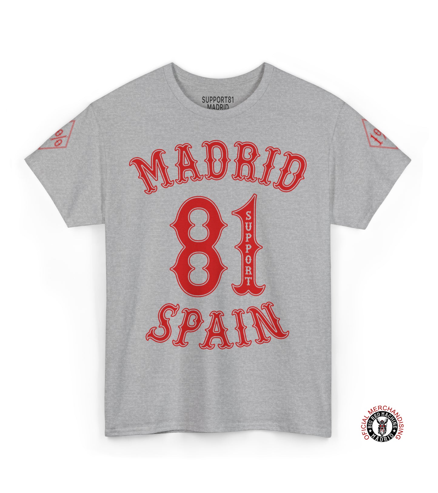 Madrid Support 81 Spain Heavy Cotton Tee, MC Style And Biker T-Shirt, Motorcycle Clothing, Motorcycle Club Shirt, Custom Shirt, Chopper Tee