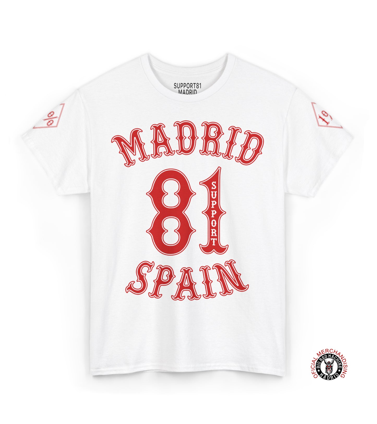 Madrid Support 81 Spain Heavy Cotton Tee, MC Style And Biker T-Shirt, Motorcycle Clothing, Motorcycle Club Shirt, Custom Shirt, Chopper Tee