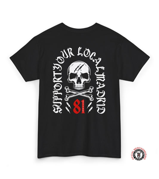 Support 81 Skull And Crossbones T-Shirt, Skull And Crossbones, Hells Angels, Skeleton Bike Shirt, Motorcycle Gifts, Motorcycle T Shirts