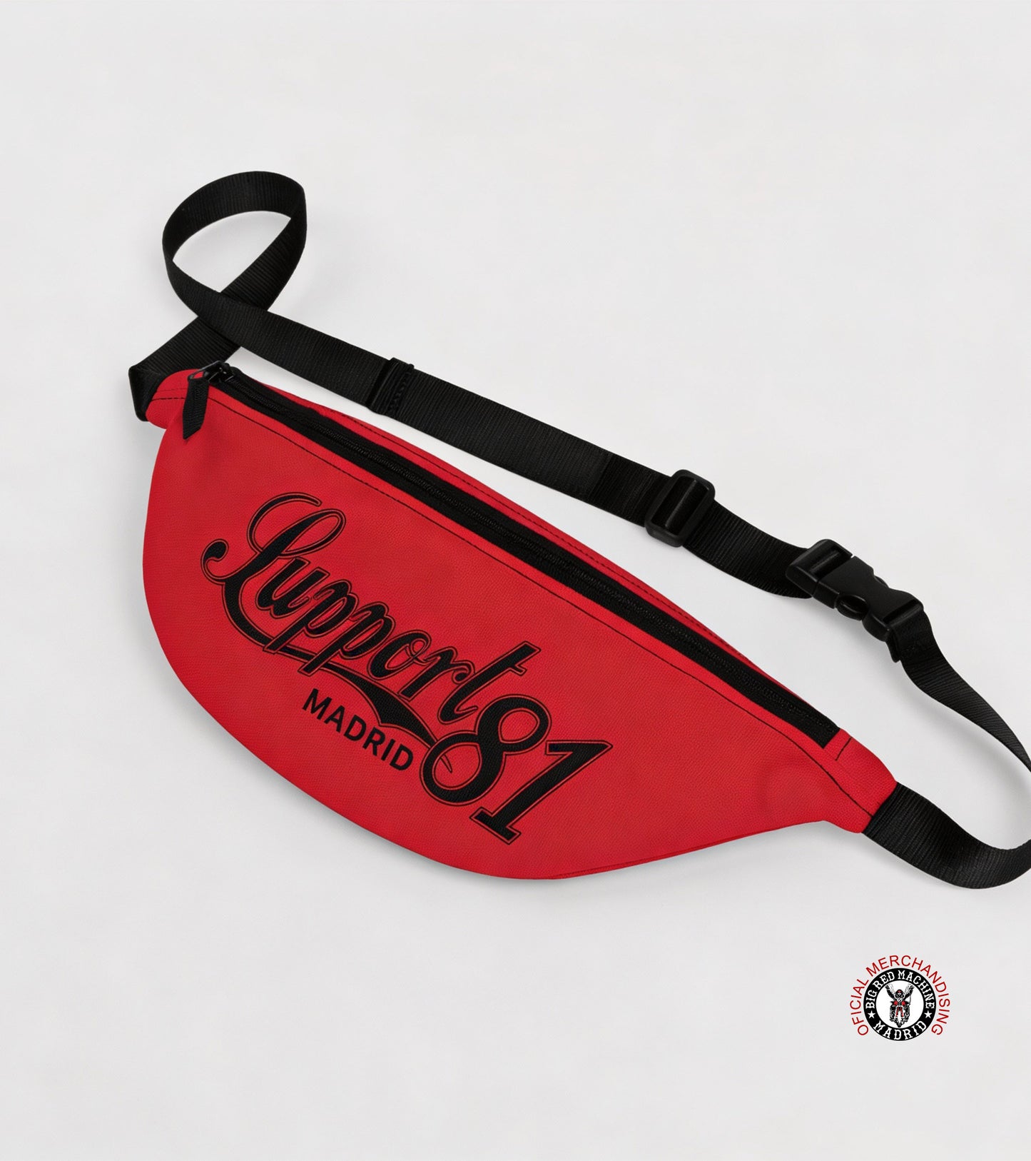 Support 81 Fanny Pack Vintage Dark Red | 2 Pocket Urban Waist Bag | Black Vintage Design | Riñoneras