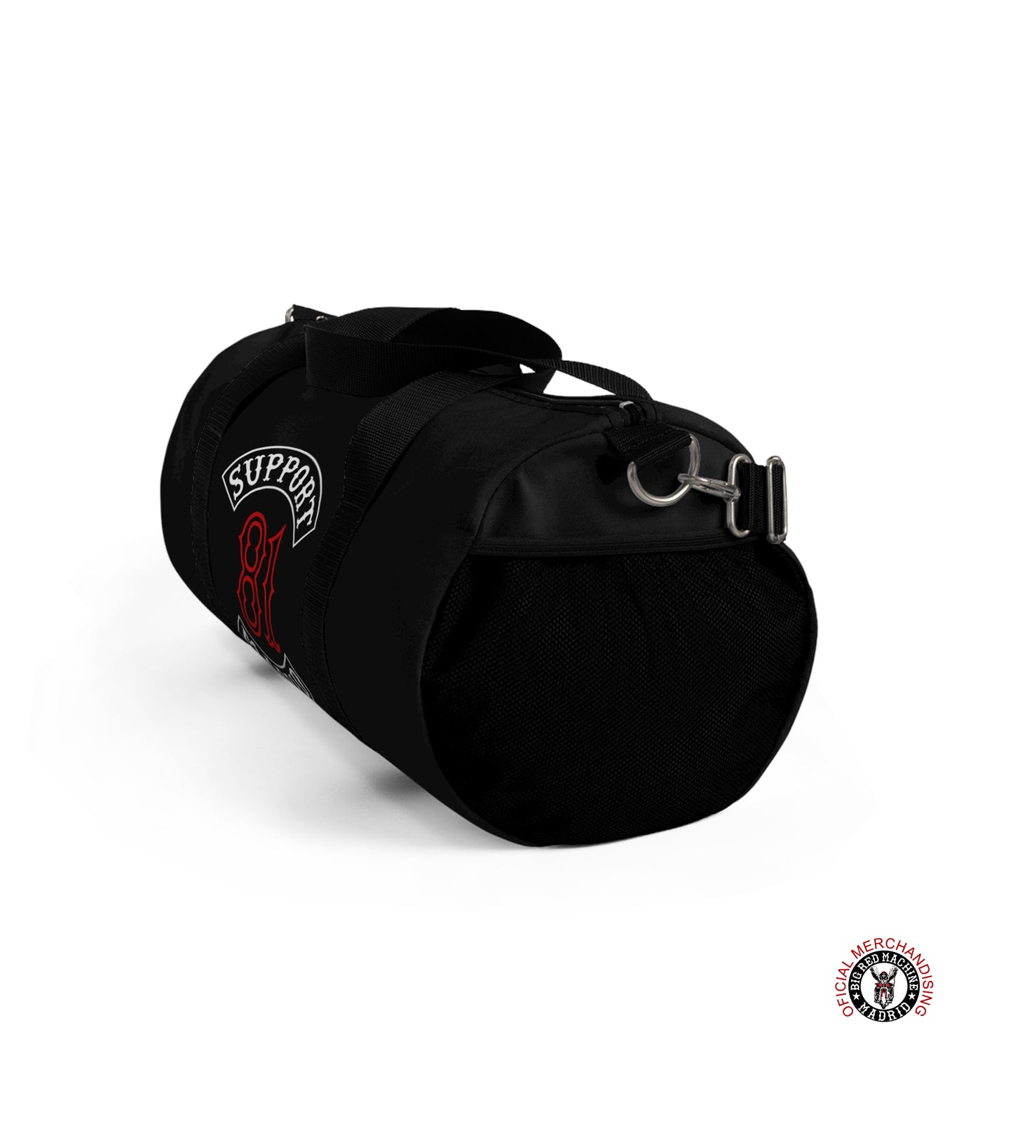 Support 81 Small Duffel Bag for Travel, Support 81 Patch Design, Gym Duffel Bag, Biker Travel Bag, Black Duffel Bags