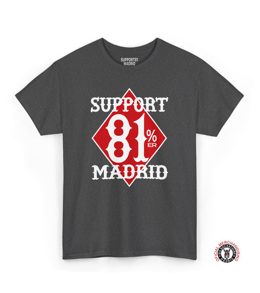 Support 81 T-Shirt Diamond 1 Percenter Motorcycle Tee, MC Supporter Clothing, Urban Biker Apparel, Red And White Unisex Streetwear Shirt