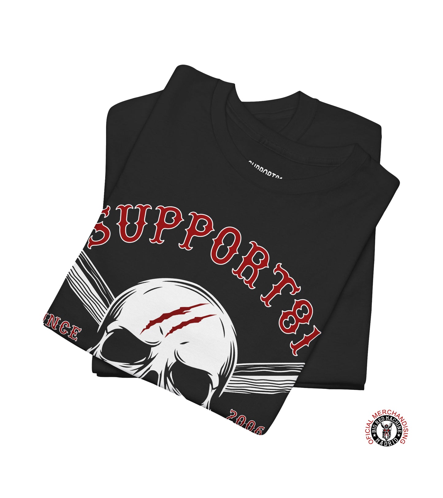 Support 81 Madrid Skull And Crossed Bats T-Shirt, Biker Graphic Tee And Motorcycle Club Shirt Madrid