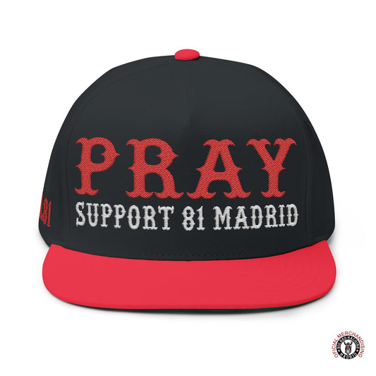 Pray Support 81 Madrid Snapback Baseball Hat Embroidered Flat Bill Cap