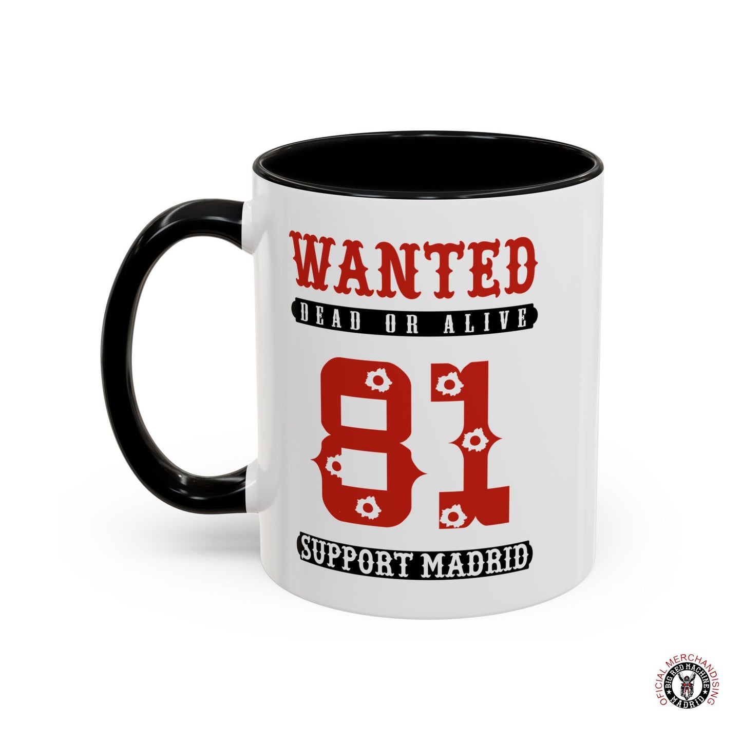 Wanted Support 81 Coffee Mugs 11oz - 0.33ml Black Left