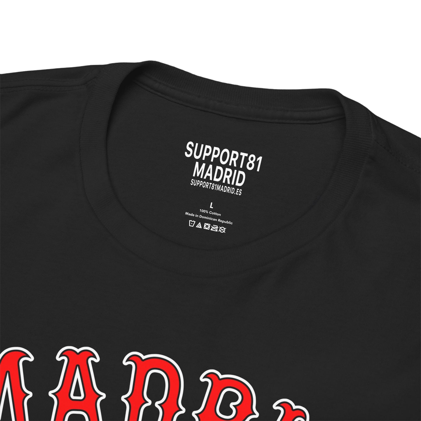 Support 81 Madrid Spain Heavy Cotton T-Shirt - Motorcycle Club Tee For Him