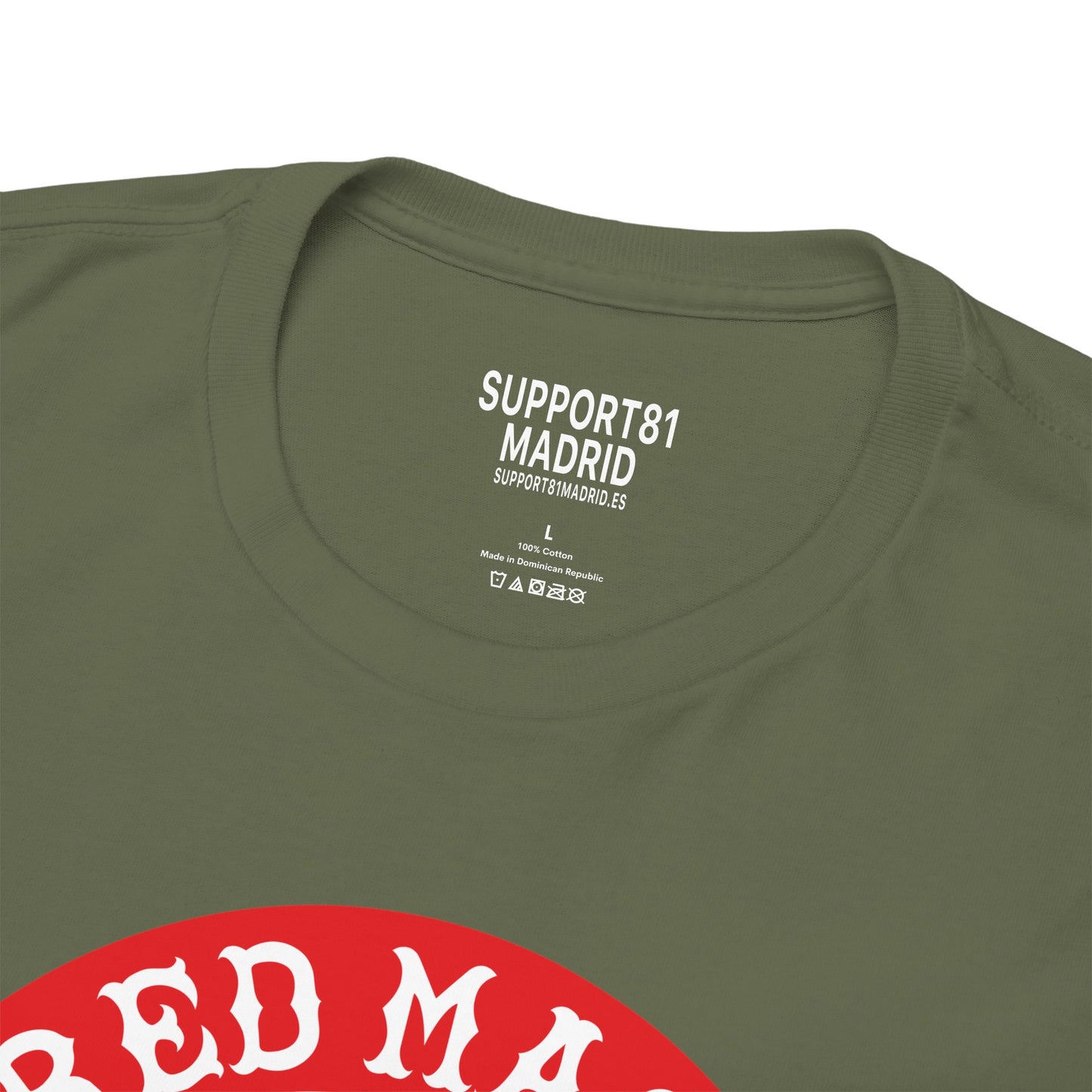 Military Green Collar View Support 81 Classic Biker T-Shirt Motorcycle Club Madrid