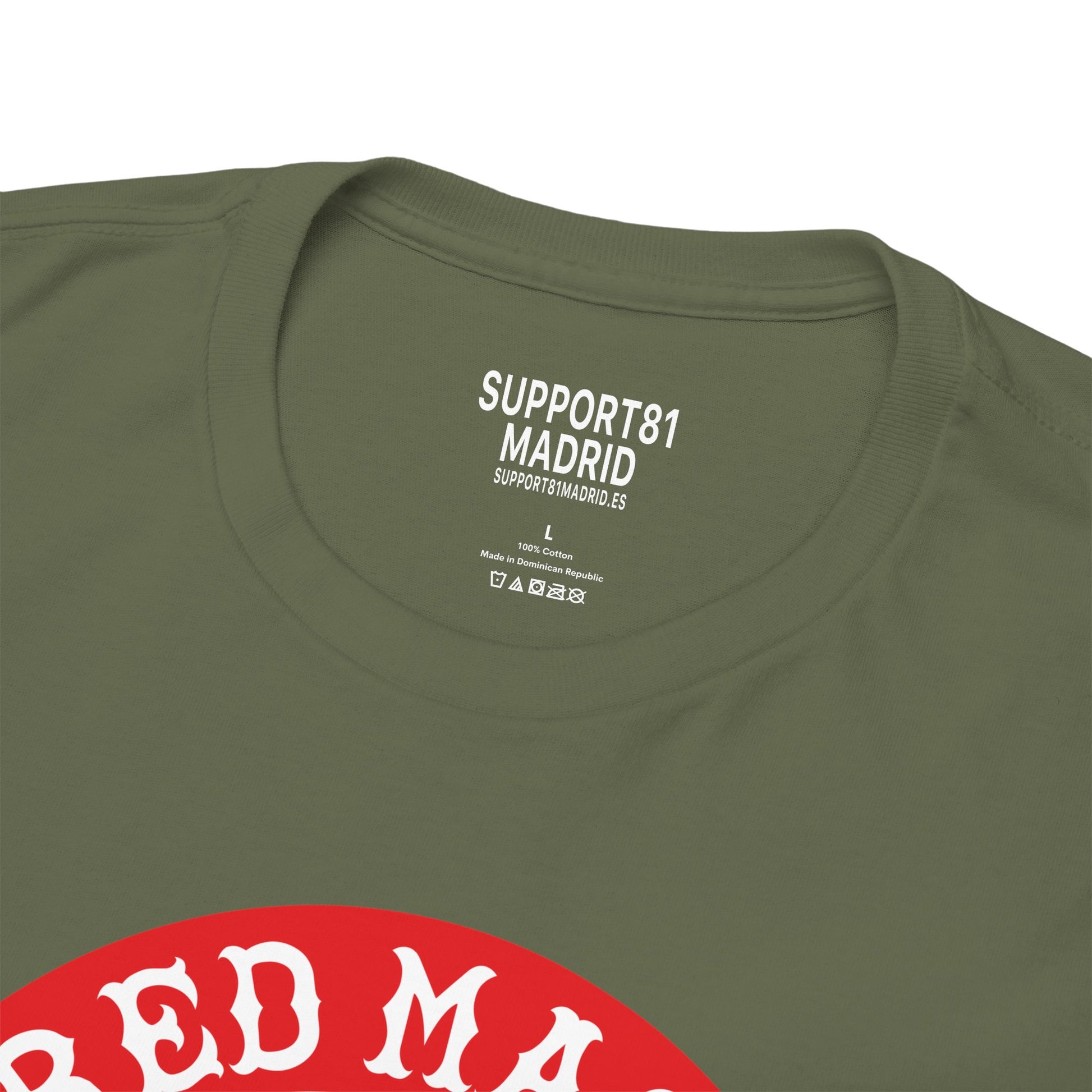 Military Green Collar View Support 81 Classic Biker T-Shirt Motorcycle Club Madrid