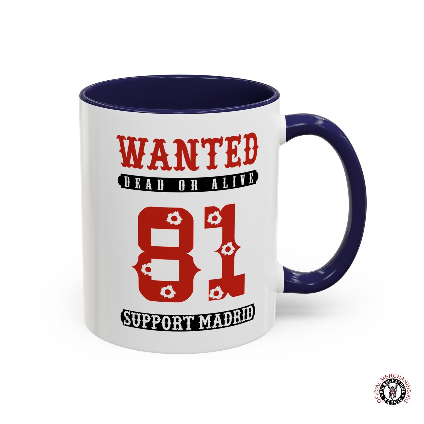Wanted Support 81 Coffee Mugs 11oz - 0.33ml Navy Right Handle