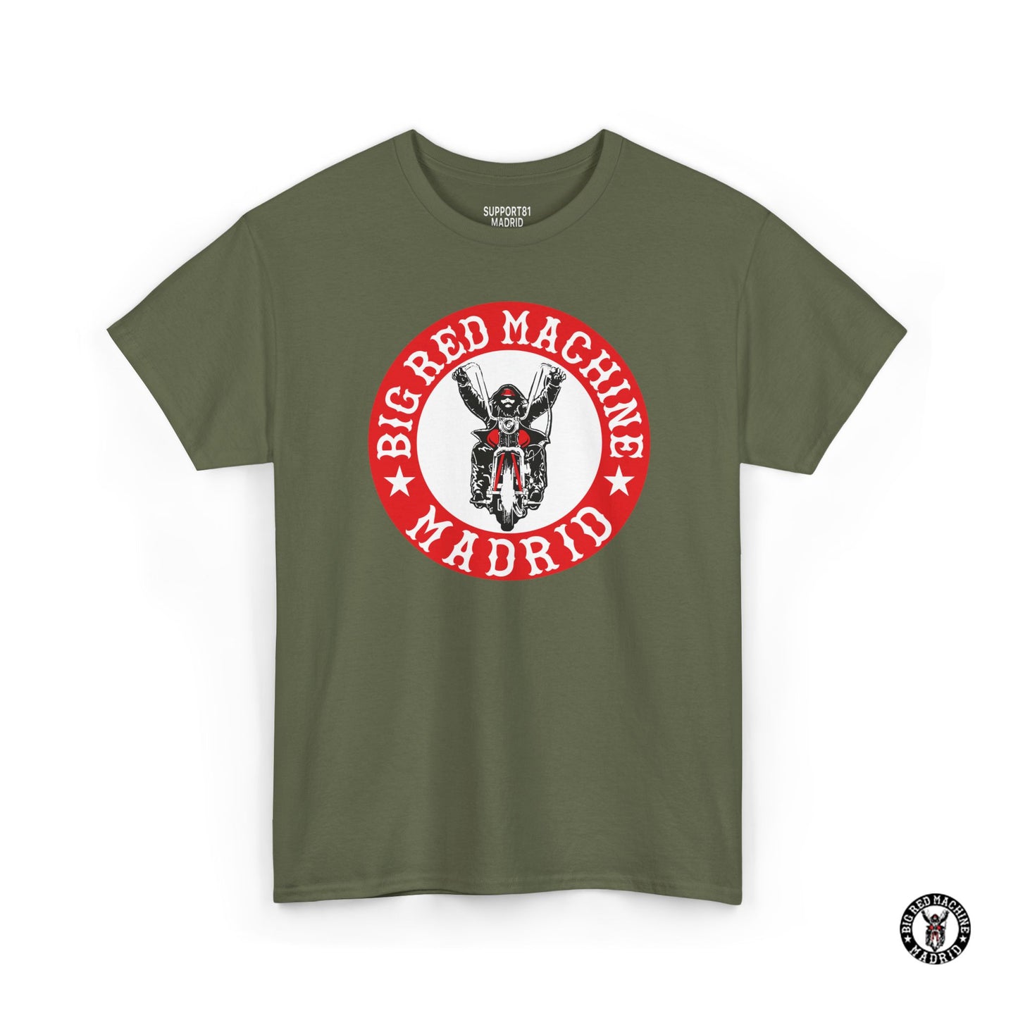 Military Green Support 81 Classic Biker T-Shirt Motorcycle Club Madrid