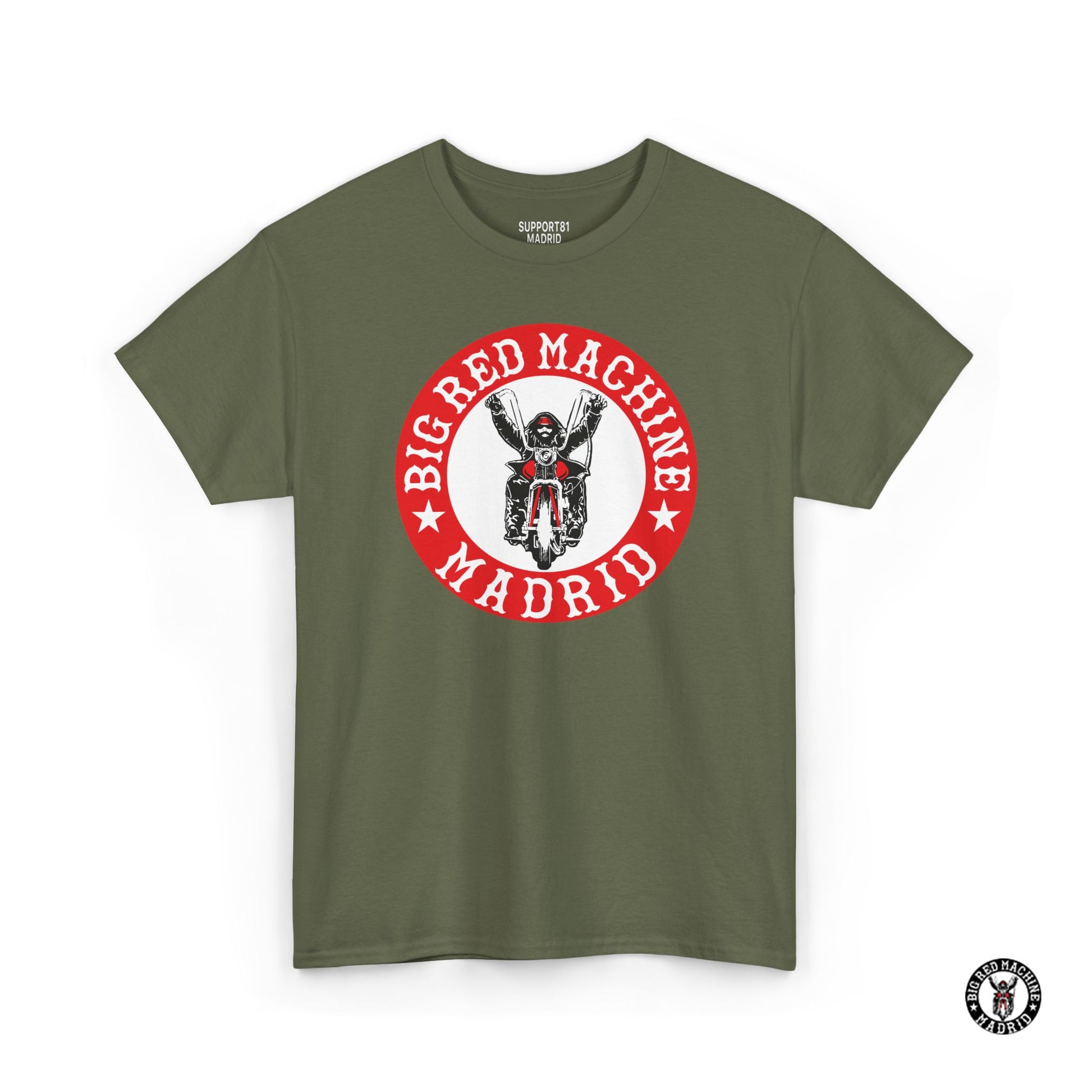 Military Green Support 81 Classic Biker T-Shirt Motorcycle Club Madrid
