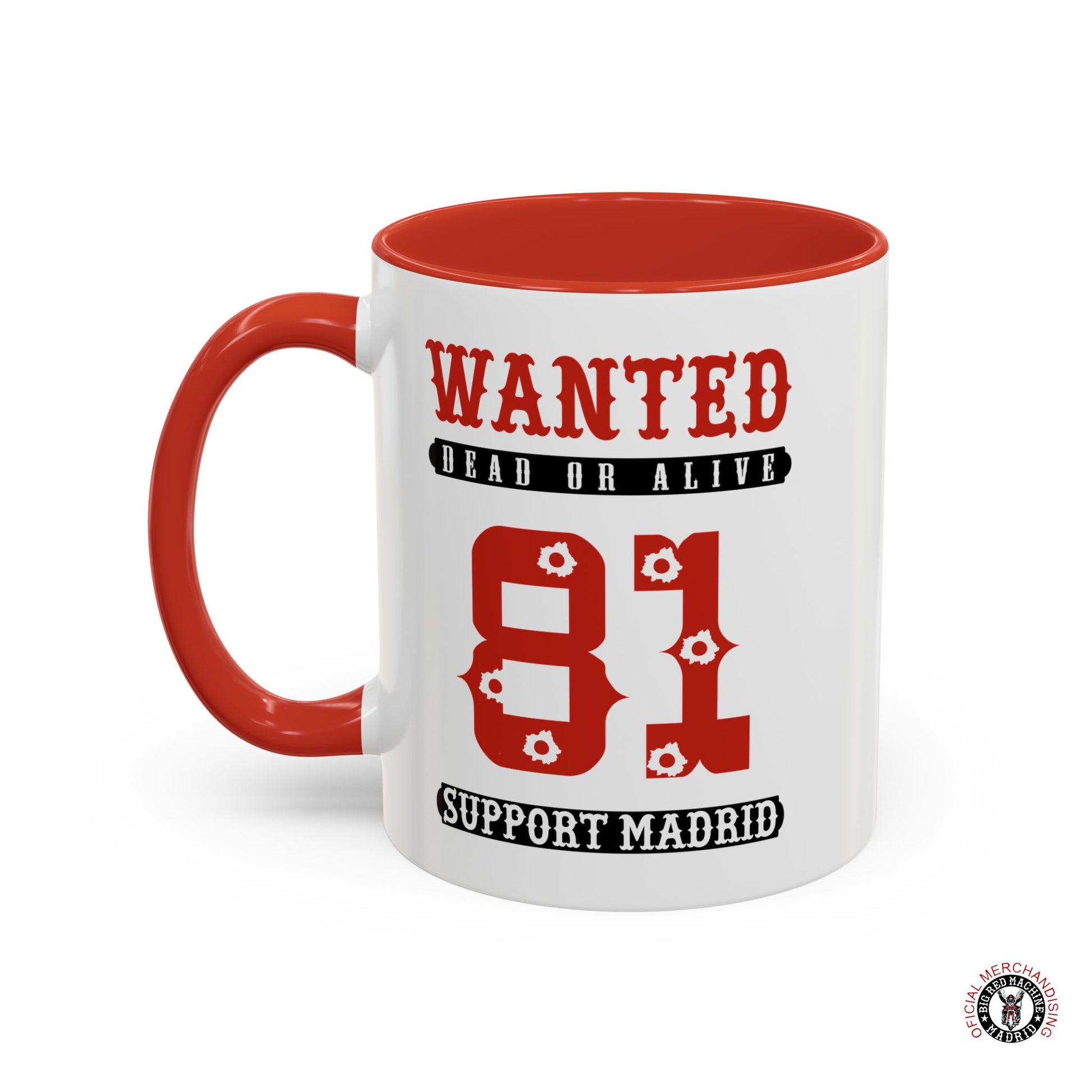 Wanted Support 81 Coffee Mugs 11oz - 0.33ml Red Left