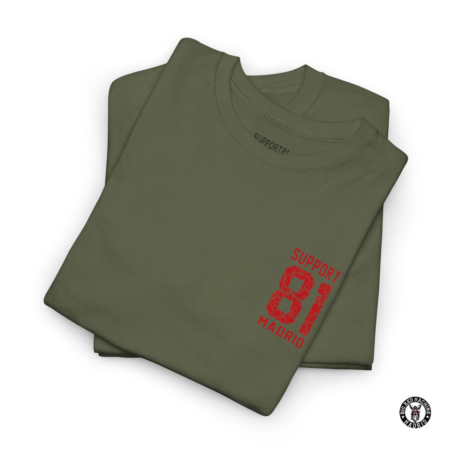 Military Green Folded Support 81 Streetwear T-Shirt - Men's Urban Tee