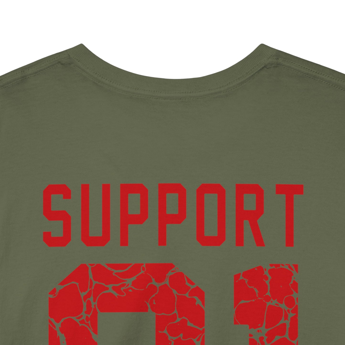 Military Green Collar Back Support 81 Streetwear T-Shirt - Men's Urban Tee