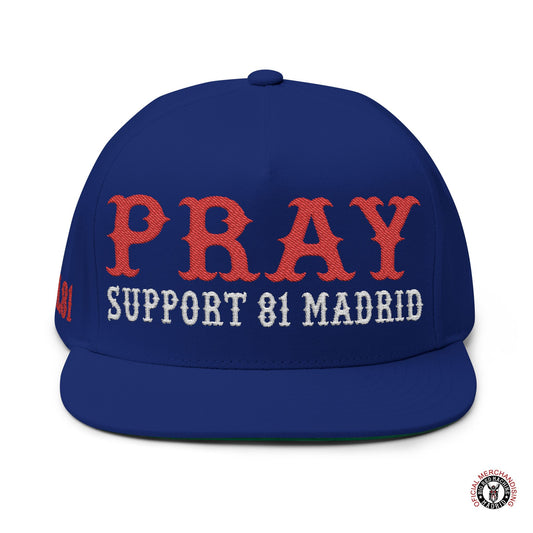 Pray Support 81 Madrid Snapback Baseball Hat Embroidered Flat Bill Cap