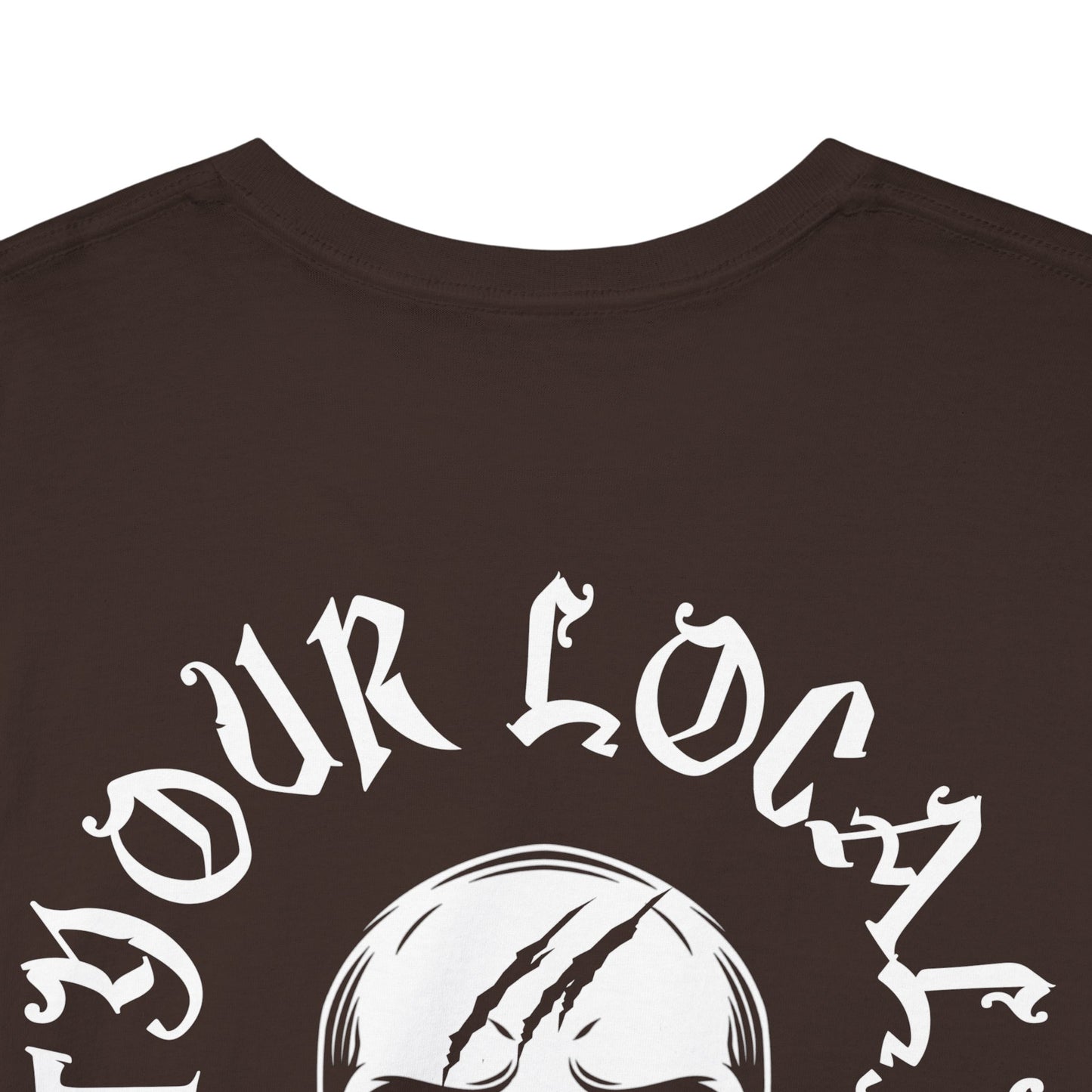Brown Collar View Support 81 Skull And Crossbones T-Shirt - White Motorcycle Graphic Tee