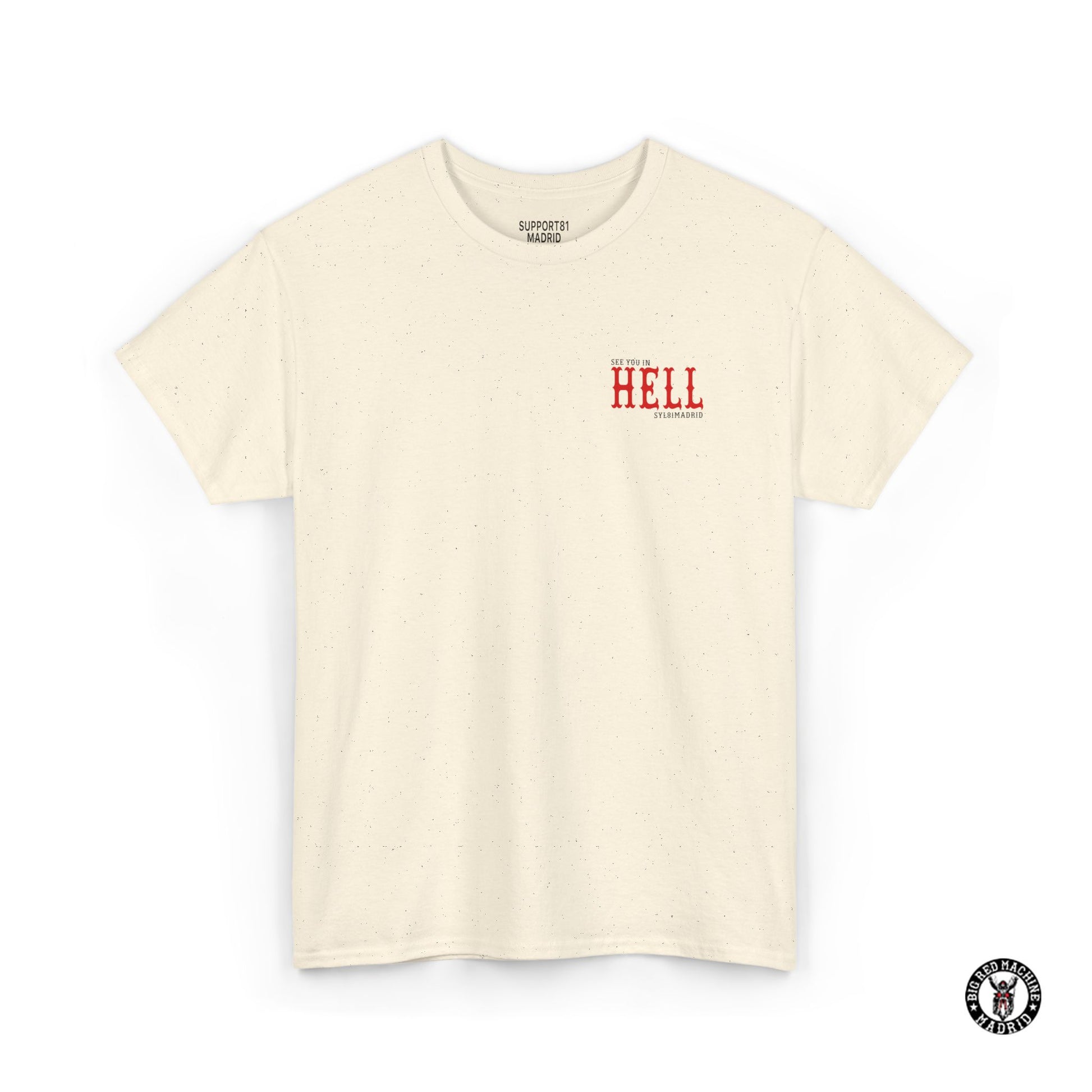 Natural Front Support 81 T-Shirt See You In Hell - Red And Black Graphic Design Tee