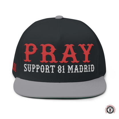 Pray Support 81 Madrid Snapback Baseball Hat Embroidered Flat Bill Cap