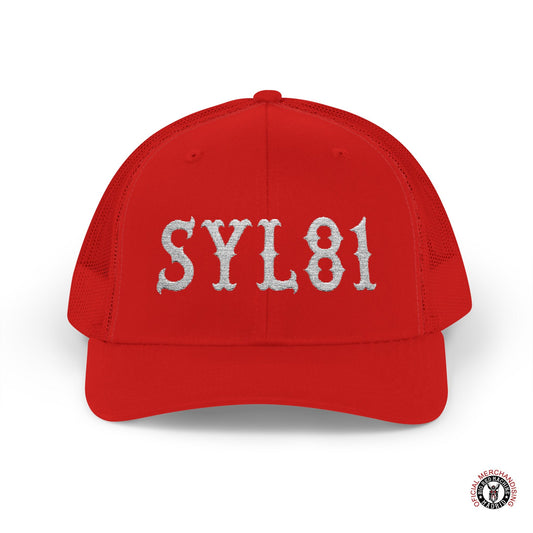 Support 81 Embroidered Letters Snapback Trucker Cap White SYL81