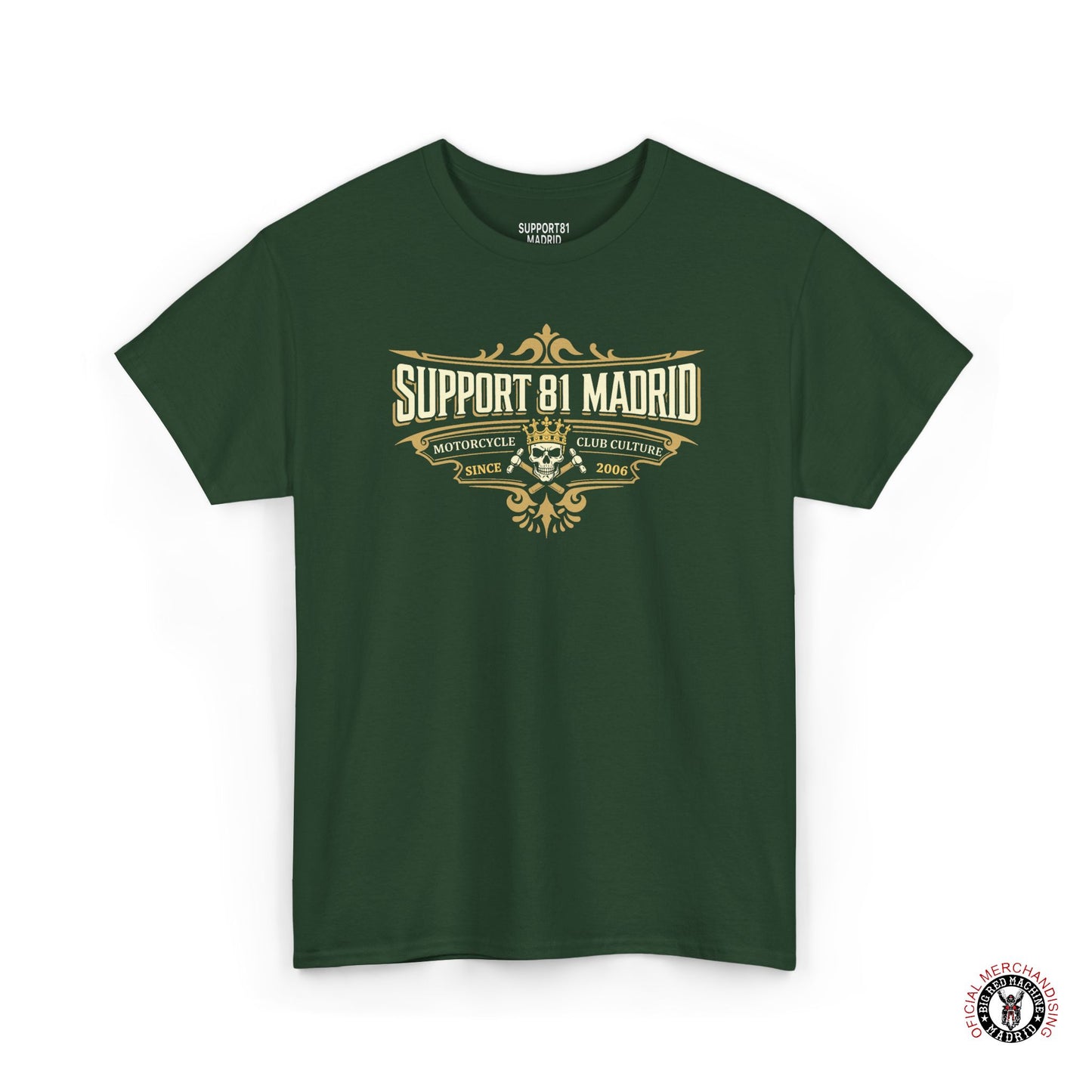 Green Support 81 Motorcycle Club Culture T-Shirt - Tattoo Style Graphic Tee
