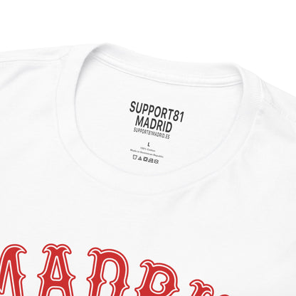 Support 81 Madrid Spain Graphic T-Shirt - Biker Patch Streetwear Tee