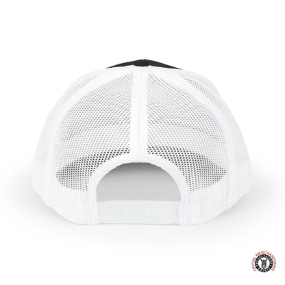 SYL81 Embroidered Letters Snapback Trucker Cap Red With White Outline Support81