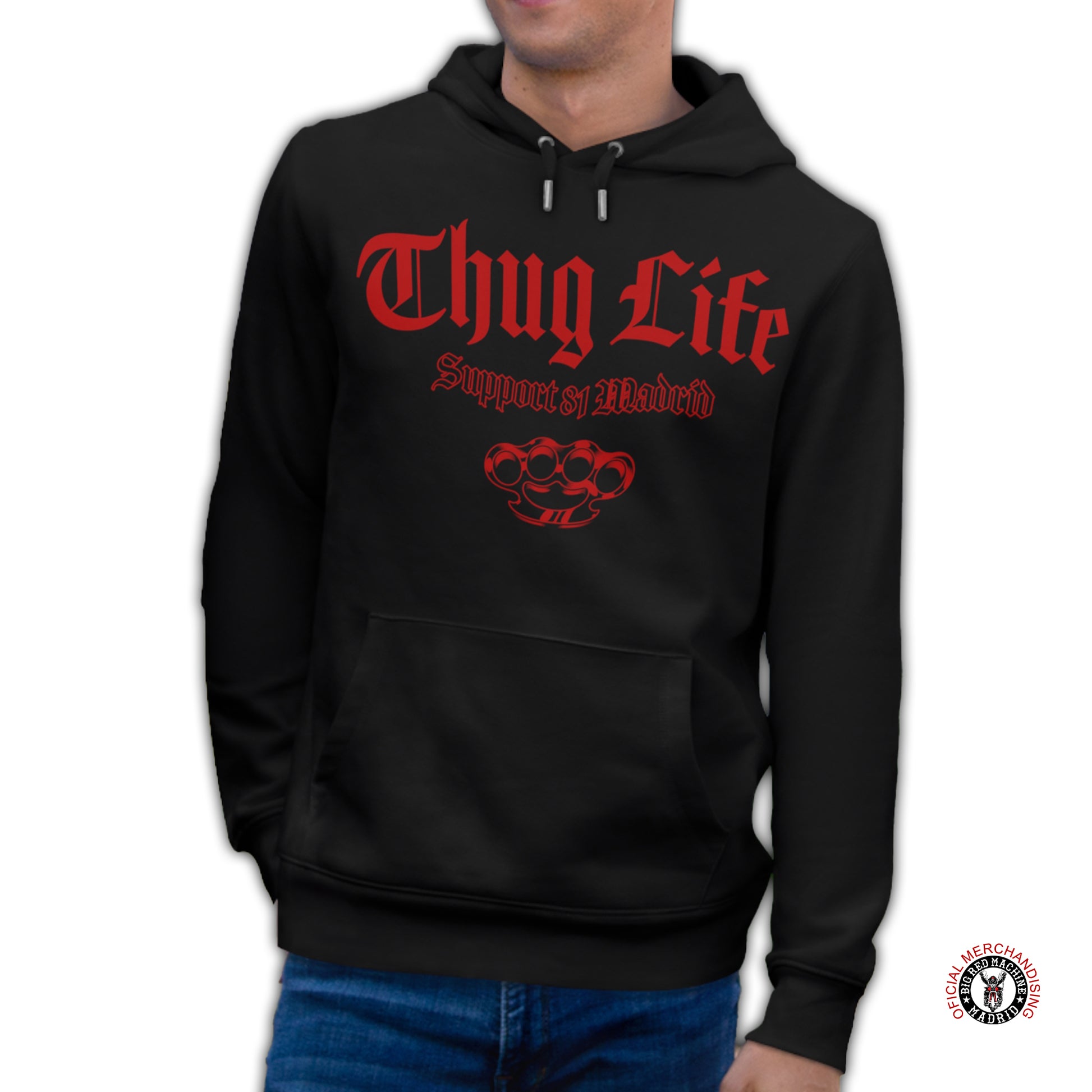 Support 81 Thug Life Sudadera Negro Para Moteros Men