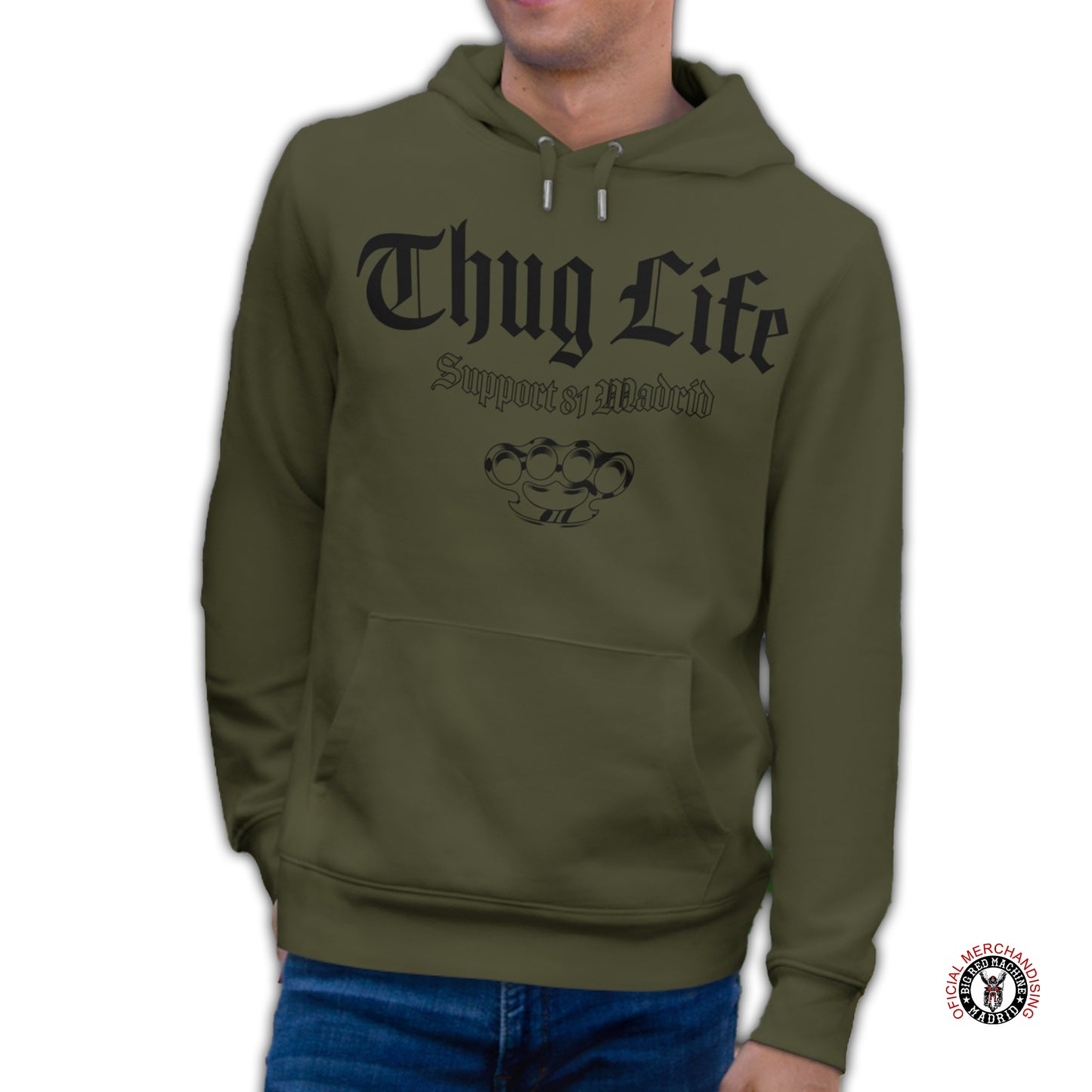 Support 81 Thug Life Sudadera Caqui Para Moteros Men