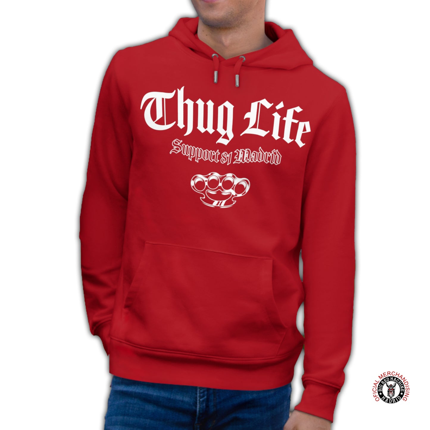 Support 81 Thug Life Sudadera Roja Para Moteros Men