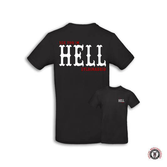 Camiseta Negra Motera See You In Hell Support 81 Madrid