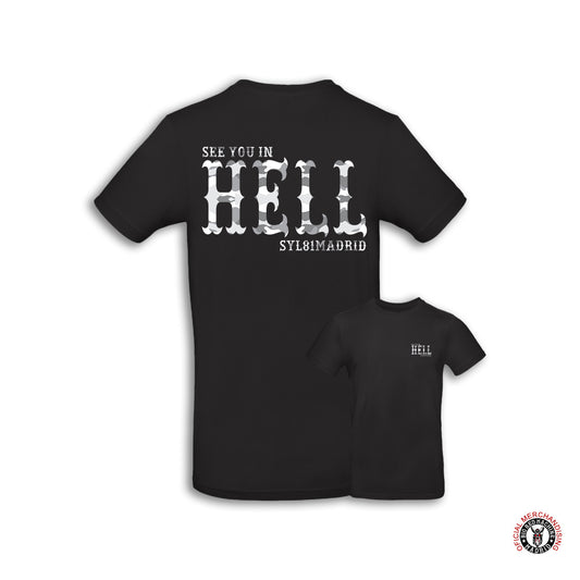 Camiseta Negra Motero Artic Camu See You In Hell Support 81 Madrid