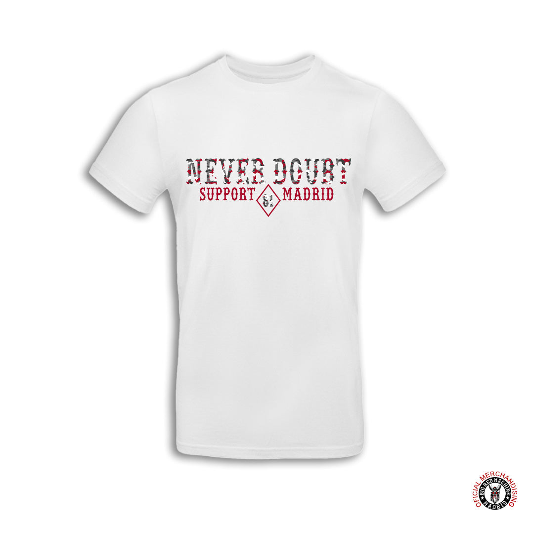 Never Doubt Camiseta Blanca Red Camo Support 81 - T-Shirt Moteros De Hombre