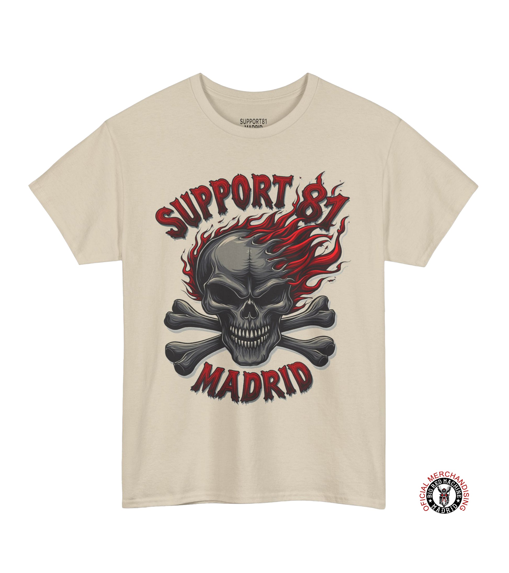 Sand Support 81 Madrid Flaming Skull T-Shirt for men
