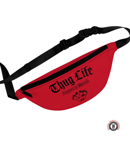 Support 81 Fanny Pack Dark Red | 2 Pocket Urban Waist Bag | Black Design | Riñoneras