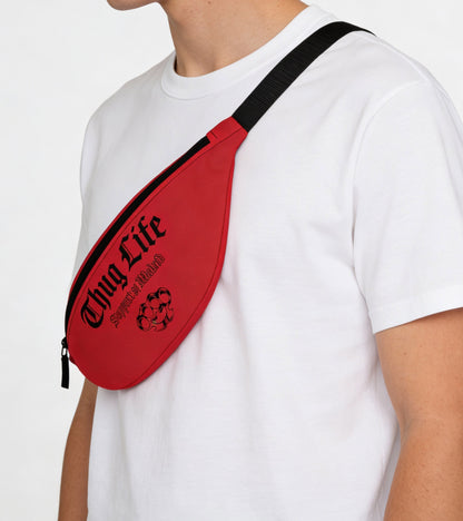 Support 81 Fanny Pack Dark Red | 2 Pocket Urban Waist Bag | Black Design | Riñoneras