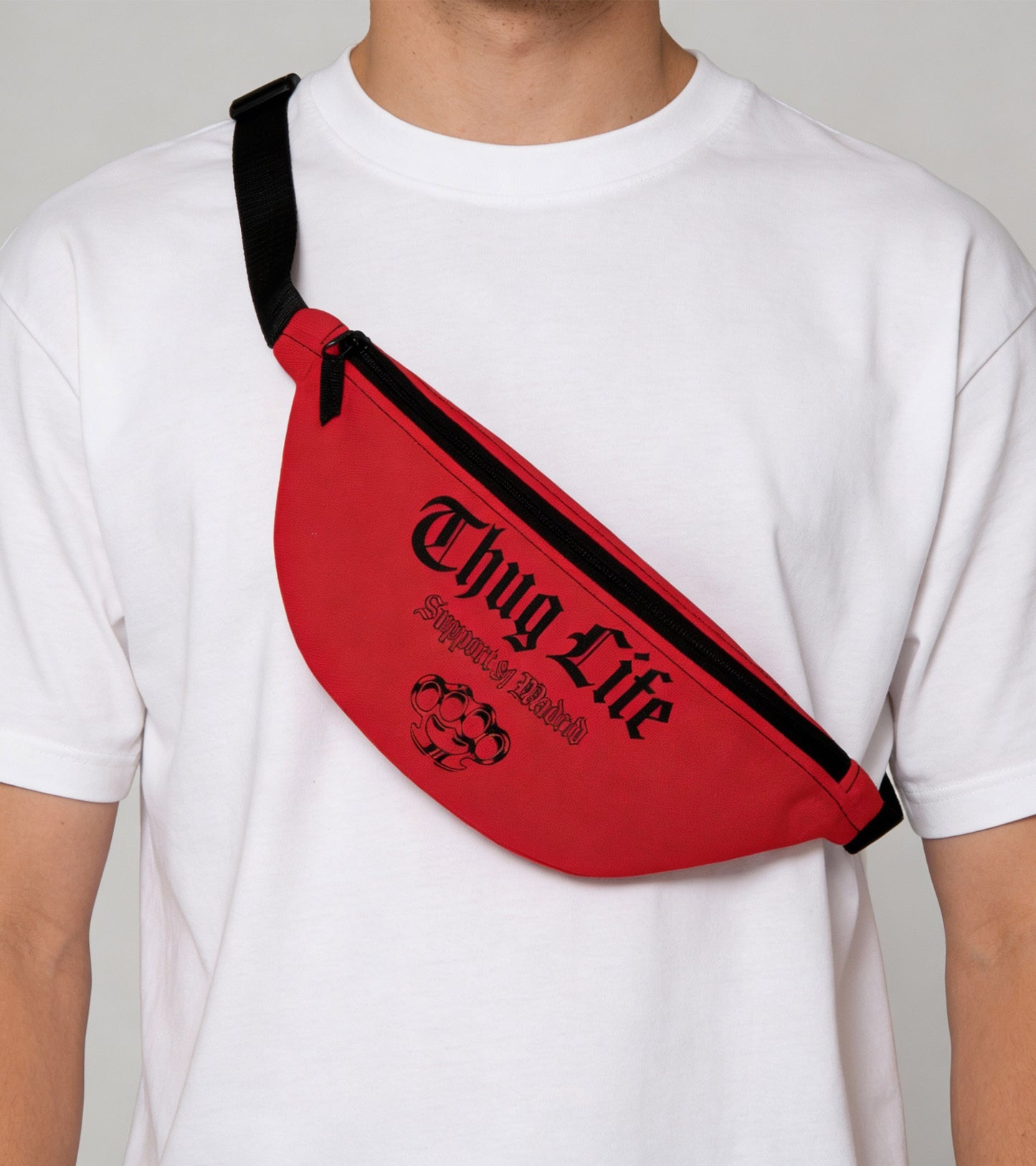 Support 81 Fanny Pack Dark Red | 2 Pocket Urban Waist Bag | Black Design | Riñoneras