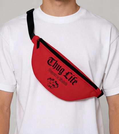 Support 81 Fanny Pack Dark Red | 2 Pocket Urban Waist Bag | Black Design | Riñoneras