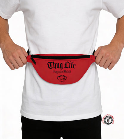 Support 81 Fanny Pack Dark Red | 2 Pocket Urban Waist Bag | Black Design | Riñoneras